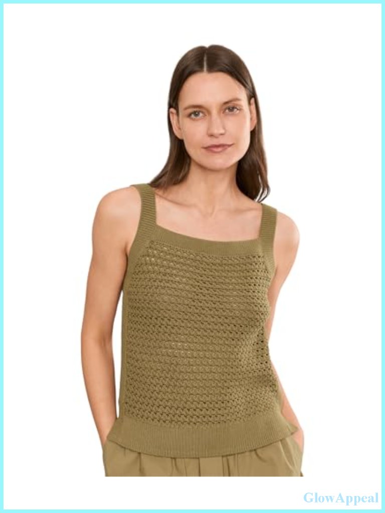 Women's Cotton Knit Tank Top Square Neck